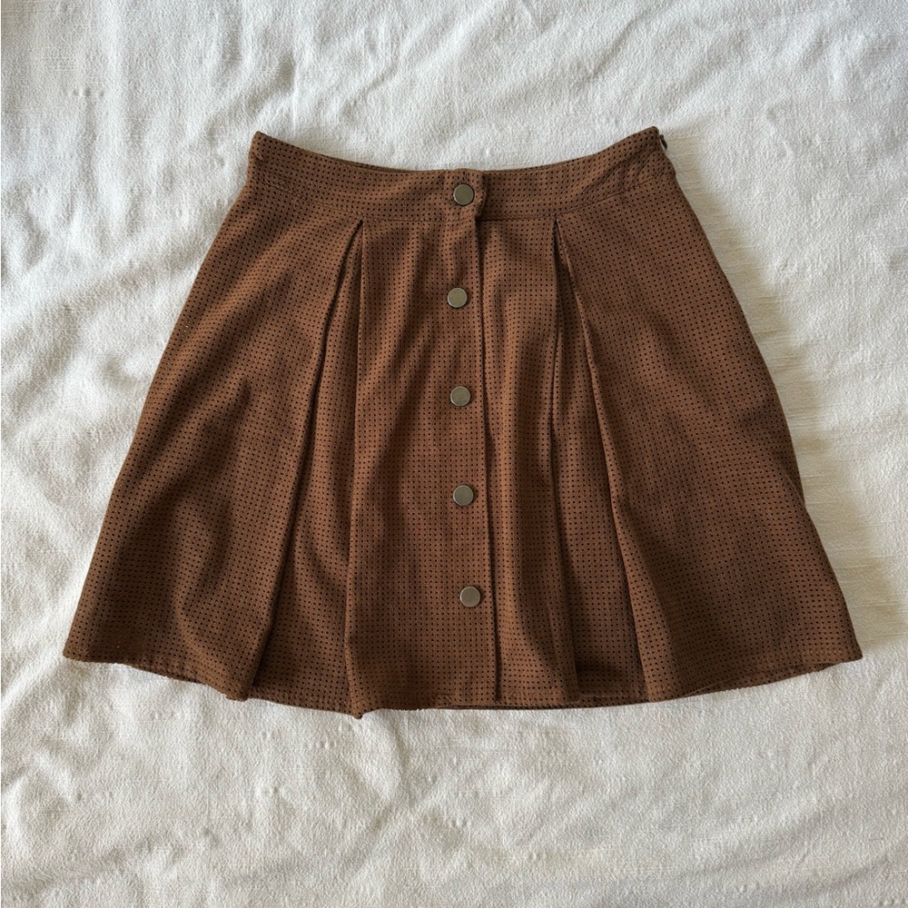 ZARA Brown Button-Front Skirt